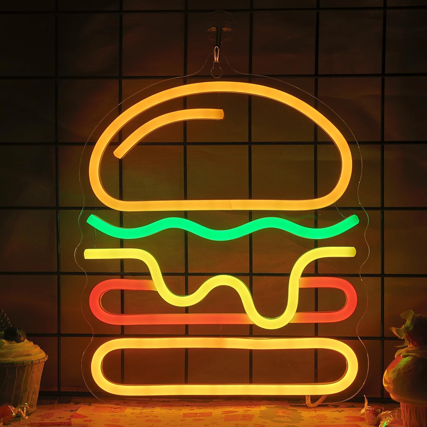 Commercial Kitchen Walls - Enseigne au néon pour hamburger avec