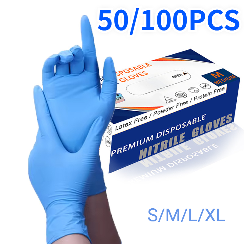 Commercial Kitchen Gloves - 50/100 pièces gants en Nitrile bleu