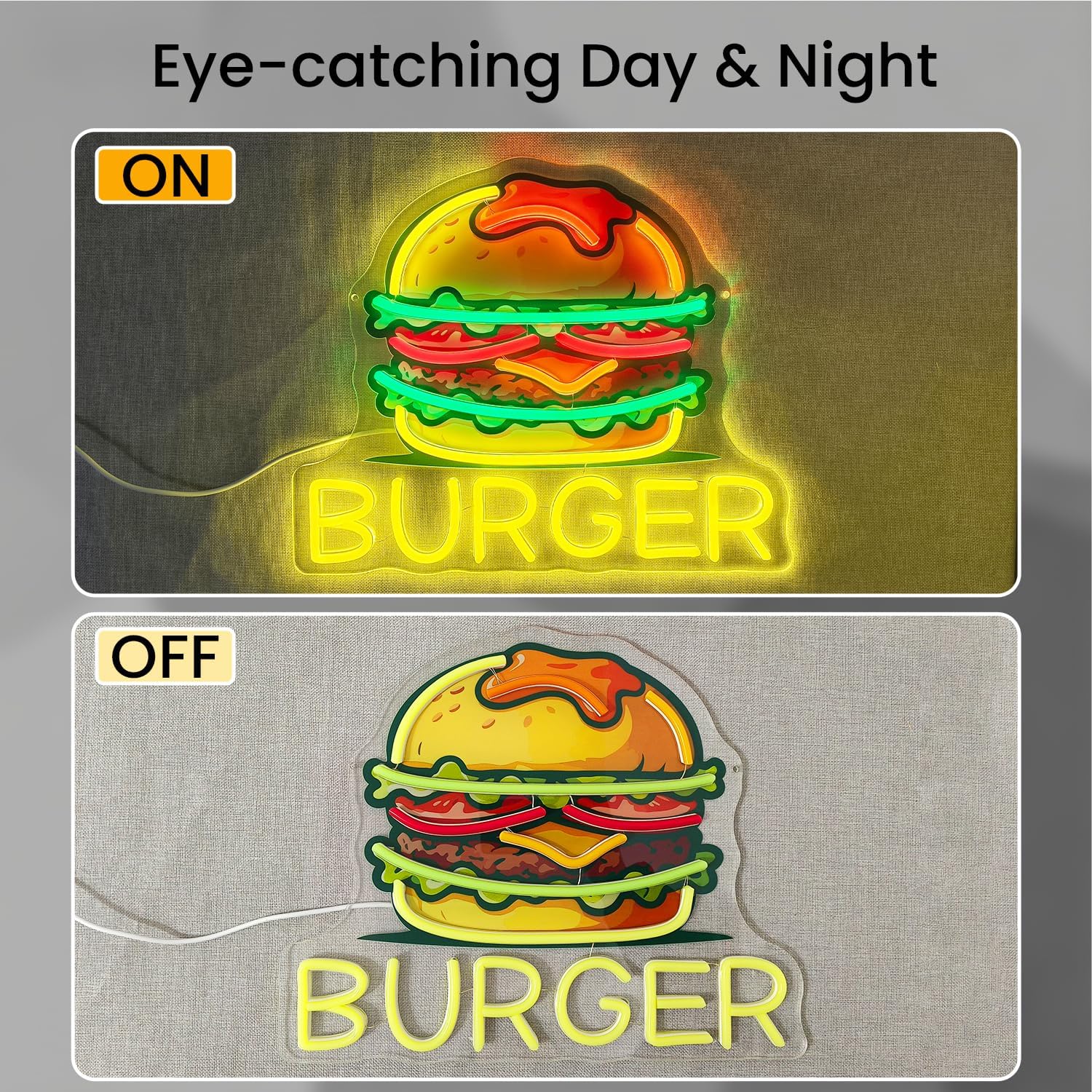 Enseigne néon Burger, enseigne - Commercial Kitchen Walls avis et prix