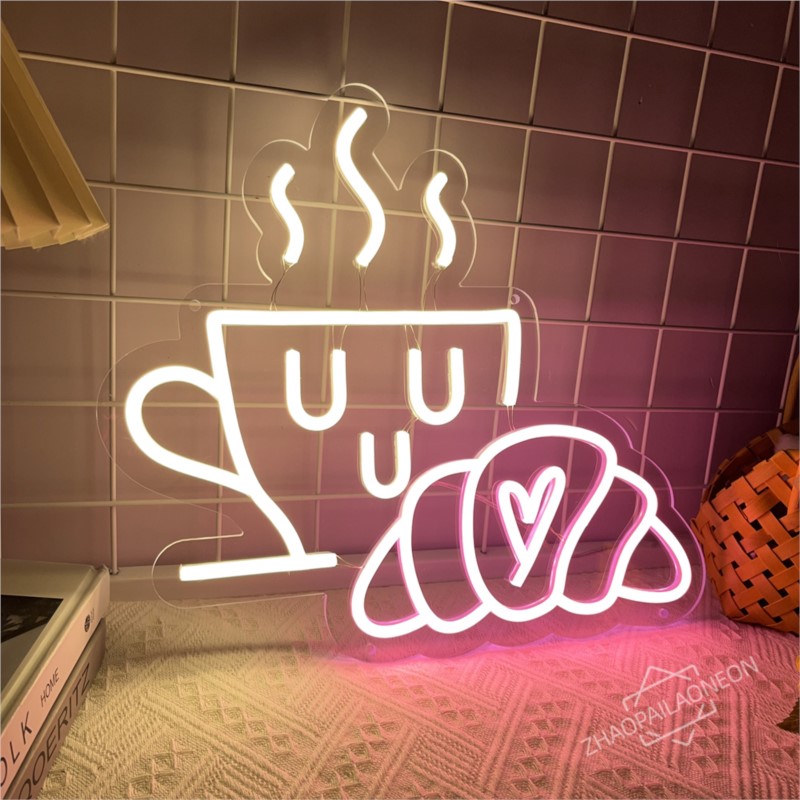 Café pain enseigne au néon Cro - Commercial Kitchen Walls avis et prix