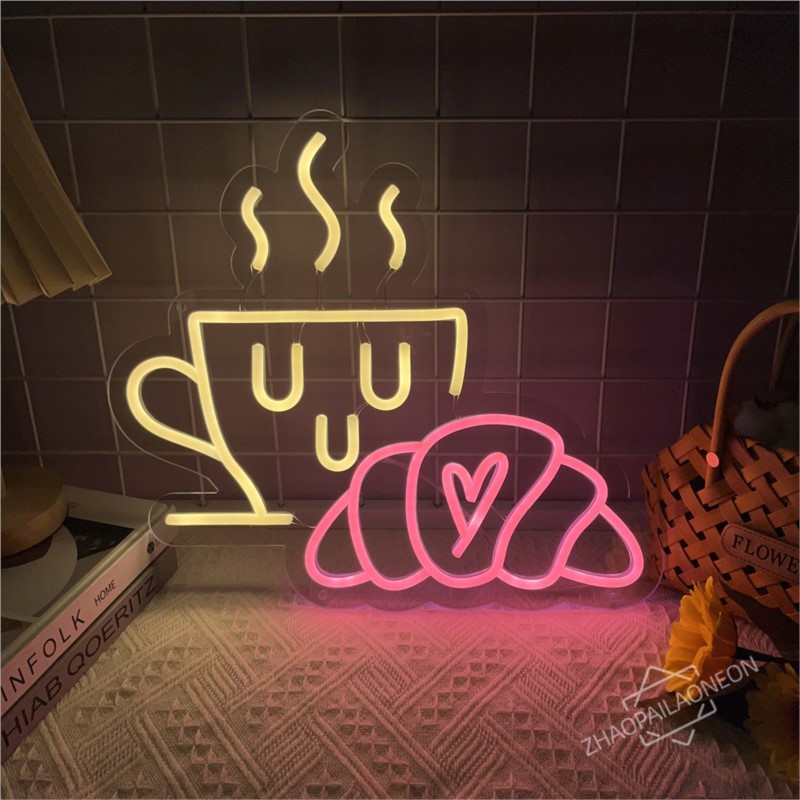 Café pain enseigne au néon Cro - Commercial Kitchen Walls avis et prix