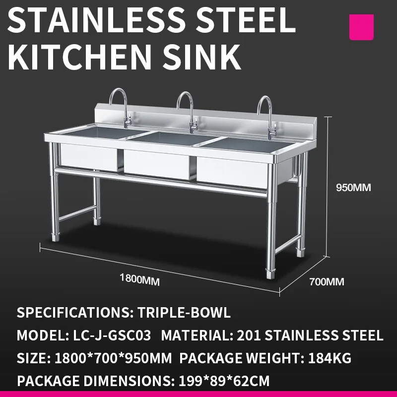 Évier de cuisine — Évier doubl - Commercial Kitchen Sink avis et prix
