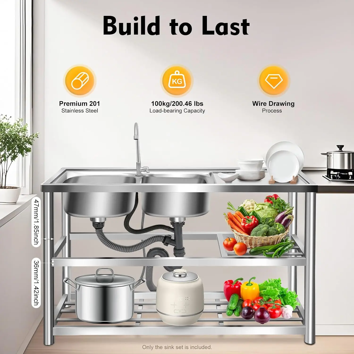 Évier autoportant à 3 niveaux  - Commercial Kitchen Sink avis et prix