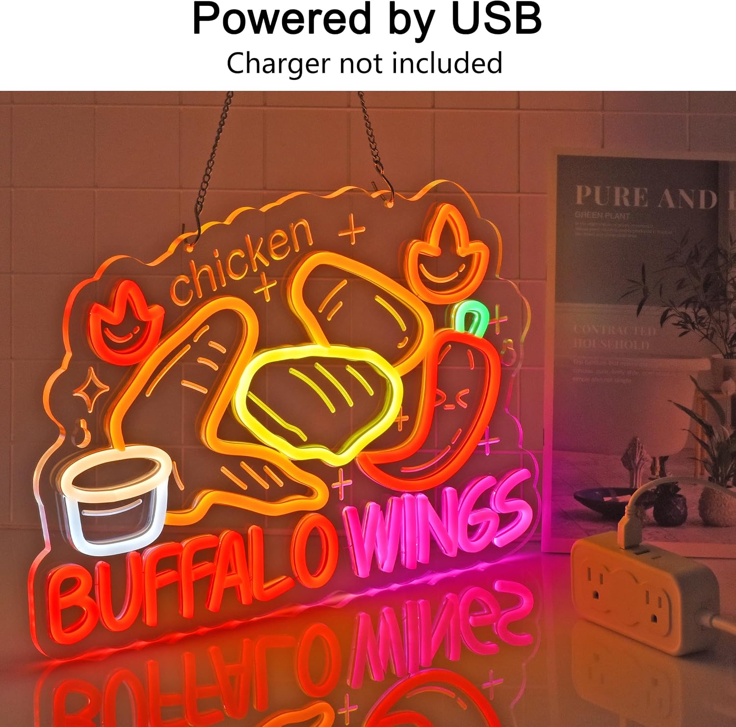 Enseigne néon LED Ailes de buf - Commercial Kitchen Walls avis et prix