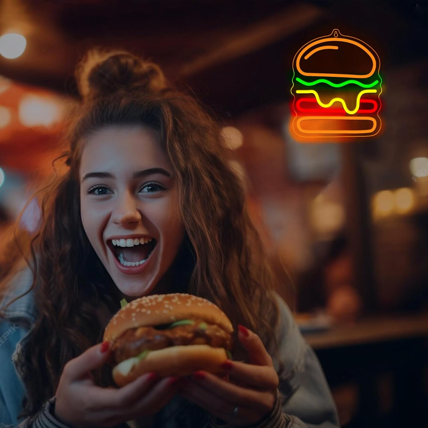 Enseigne au néon pour hamburge - Commercial Kitchen Walls avis et prix