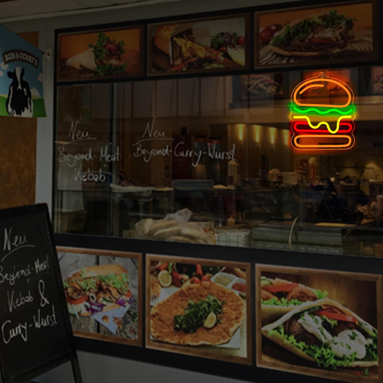 Enseigne au néon pour hamburge - Commercial Kitchen Walls avis et prix