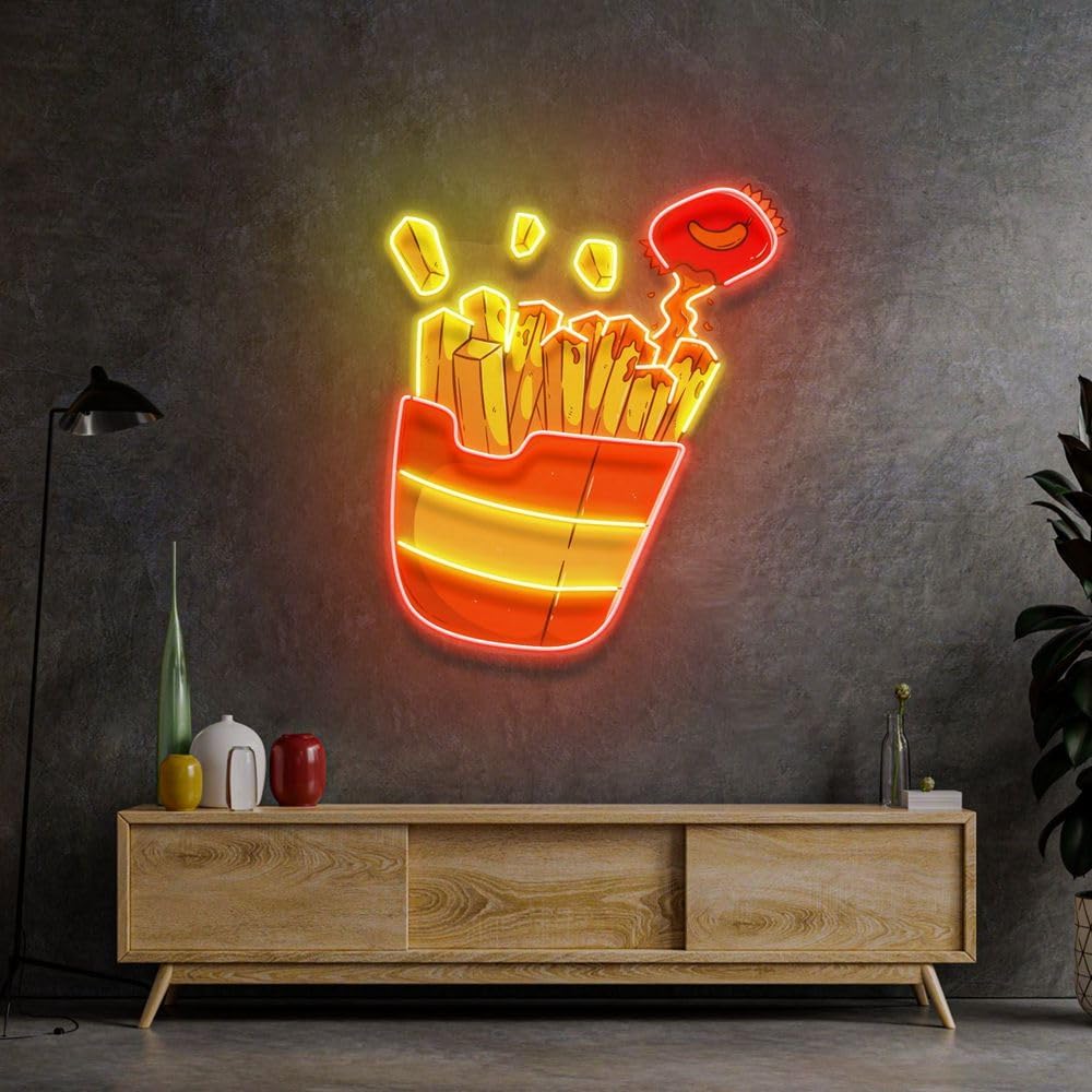 Enseigne au néon de frites per - Commercial Kitchen Walls avis et prix