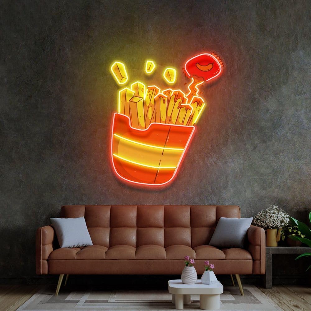 Enseigne au néon de frites per - Commercial Kitchen Walls avis et prix